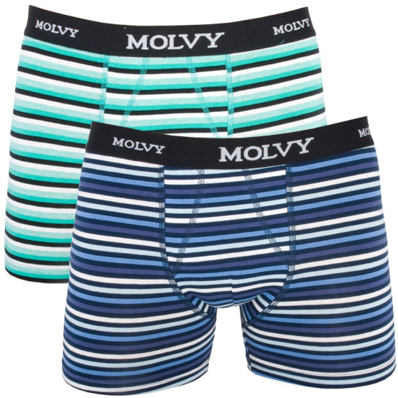 2PACK Boxers para hombre Molvy multicolor (KP-044-BEU)