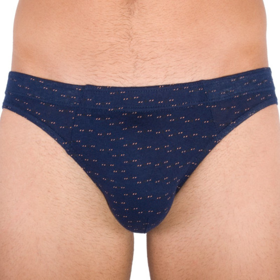 Calzoncillos para hombre Molvy azul con estampado naranja (MP-962-SBU)