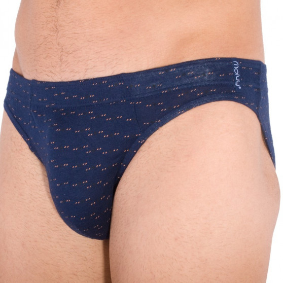 Calzoncillos para hombre Molvy azul con estampado naranja (MP-962-SBU)