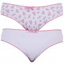 2PACK Braguitas de mujer  Blanco y rosa con flores Molvy