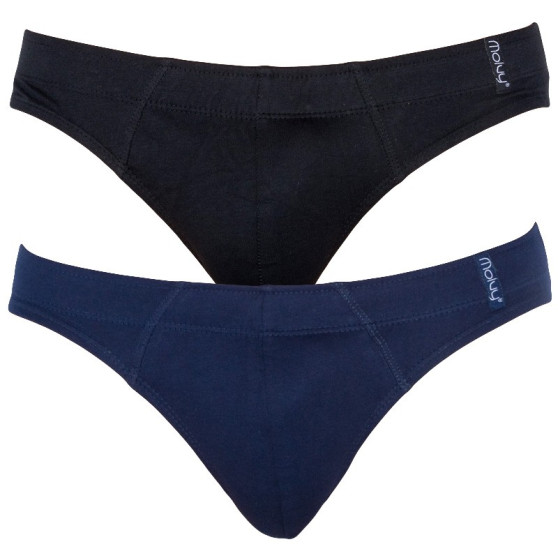 2PACK calzoncillos para hombre Molvy negro y azul (KP-013)