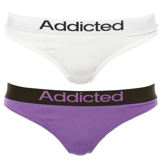 2PACK tanga para mujer  blanco morado Addicted