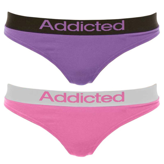 2PACK tanga de mujer  rosa púrpura Addicted