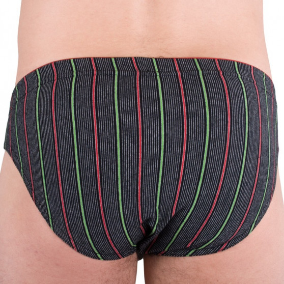 Slip de hombre Molvy negro con rayas de colores