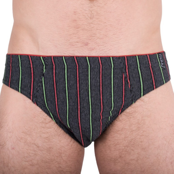 Slip de hombre Molvy negro con rayas de colores