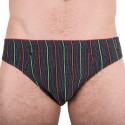 Slip de hombre Molvy negro con rayas de colores