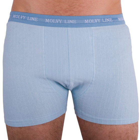 Boxers para hombre Molvy azul claro con raya blanca