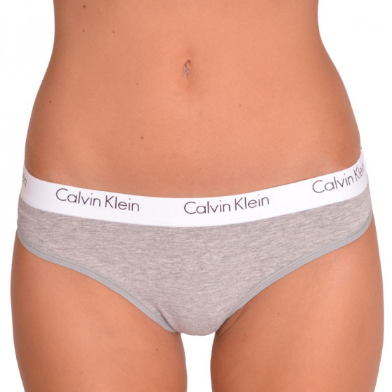 2PACK tanga de mujer Calvin Klein gris (QD3583E-020)