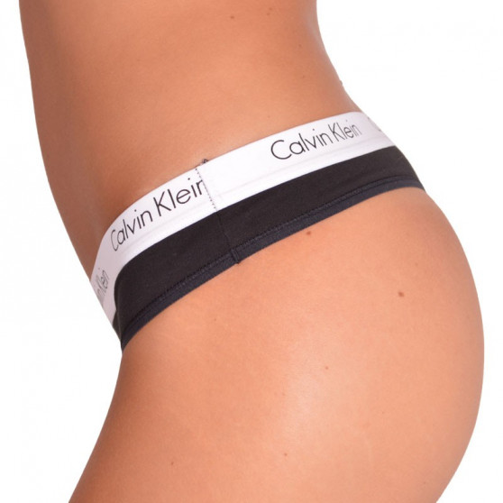 2PACK tanga de mujer Calvin Klein negro (QD3583E-001)