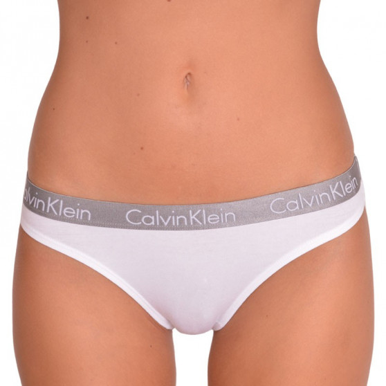 2PACK tanga para mujer Calvin Klein blanco (QD3583E-100)