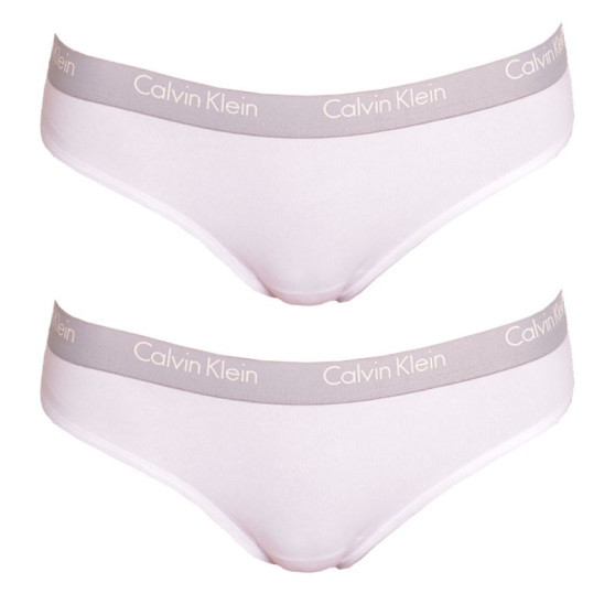 2PACK tanga para mujer Calvin Klein blanco (QD3583E-100)