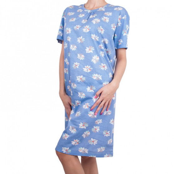 Camisón de mujer Molvy azul con flores