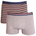 2PACK Boxers para hombre  gris con rayas Molvy