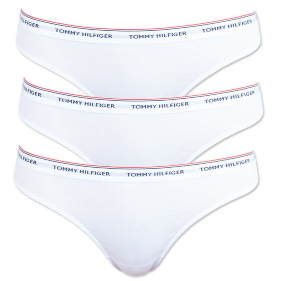 3PACK tanga para mujer Tommy Hilfiger blanco (UW0UW00048 100)