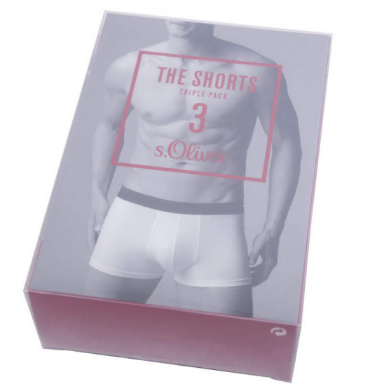 3PACK Boxers para hombre S.Oliver blanco (26.899.97.4243.12B7)