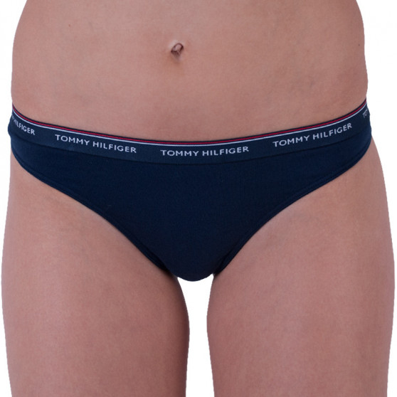 3PACK tanga de mujer Tommy Hilfiger azul oscuro (UW0UW00048 416)