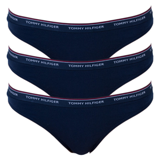 3PACK tanga de mujer Tommy Hilfiger azul oscuro (UW0UW00048 416)