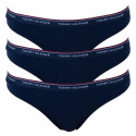 3PACK tanga de mujer Tommy Hilfiger azul oscuro (UW0UW00048 416)