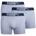 3PACK Boxers para hombre Puma gris (681030001 032)