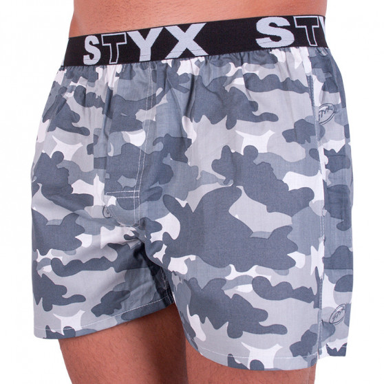 Calzones de hombre Styx art sports goma gris camuflaje (B656)