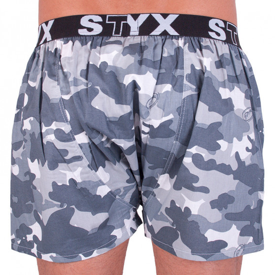 Calzones de hombre Styx art sports goma gris camuflaje (B656)