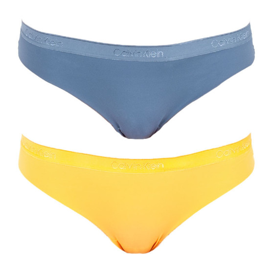 2PACK tanga de mujer Calvin Klein multicolor (QD3695E-TSR)