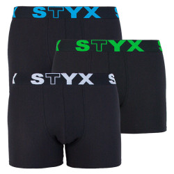 3PACK Boxers para hombre Styx long sport elastic negro (U9606162)