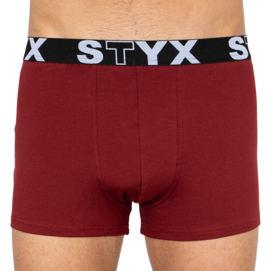 Boxers para hombre Styx goma deportiva sobredimensionado burgundy (R1060)