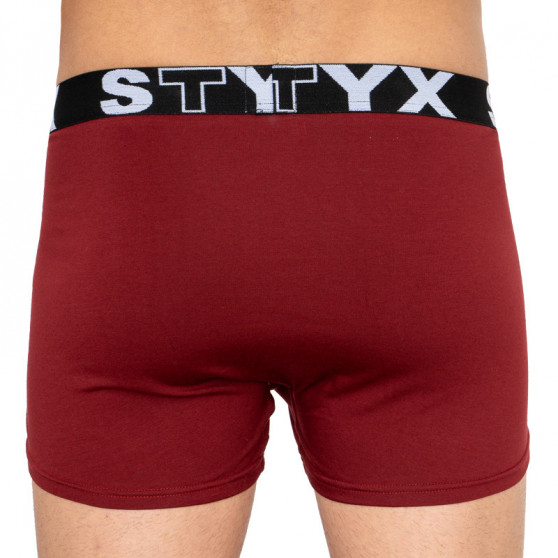 Boxers para hombre Styx goma deportiva sobredimensionado burgundy (R1060)