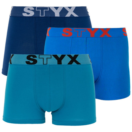 3PACK Boxers para hombre Styx sport elastic azul (G9676869)