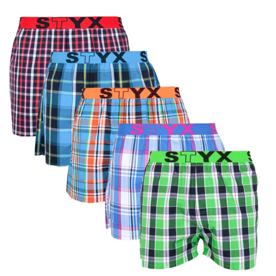 5PACK Calzones de hombre Styx deportivo elástico multicolor (B73134373840)