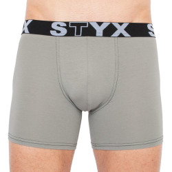 Boxers para hombre Styx largo deportivo elástico gris claro (U1062)