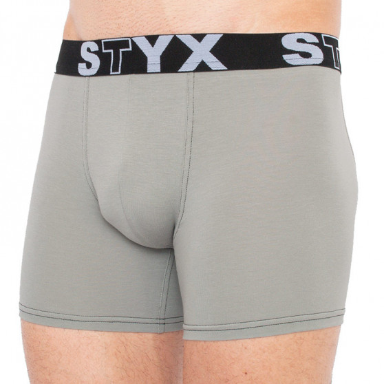 Boxers para hombre Styx largo deportivo elástico gris claro (U1062)