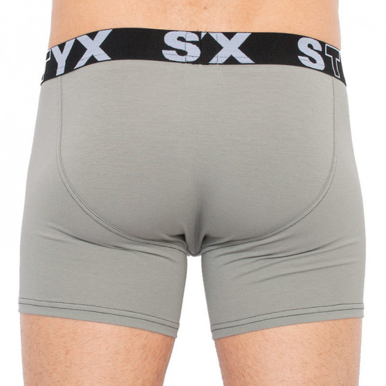 Boxers para hombre Styx largo deportivo elástico gris claro (U1062)