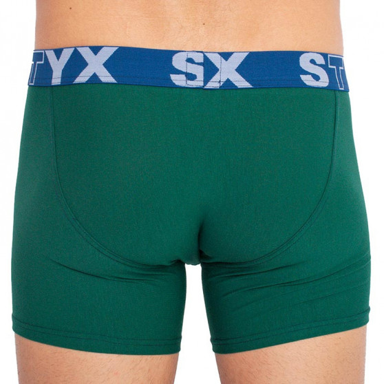 Boxers para hombre Styx largos deportivos elásticos verde oscuro (U1066)