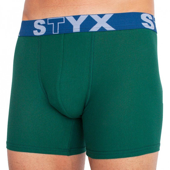 Boxers para hombre Styx largos deportivos elásticos verde oscuro (U1066)