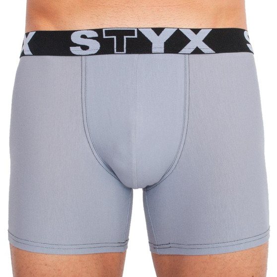 Boxers para hombre Styx largo deportivo elástico gris claro (U1067)