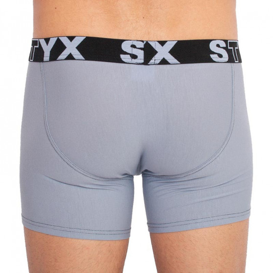 Boxers para hombre Styx largo deportivo elástico gris claro (U1067)