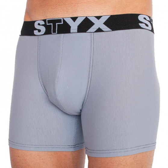 Boxers para hombre Styx largo deportivo elástico gris claro (U1067)