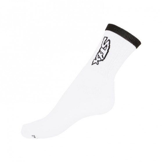 5PACK calcetines Styx alto blanco con letras negras (H26161616161)