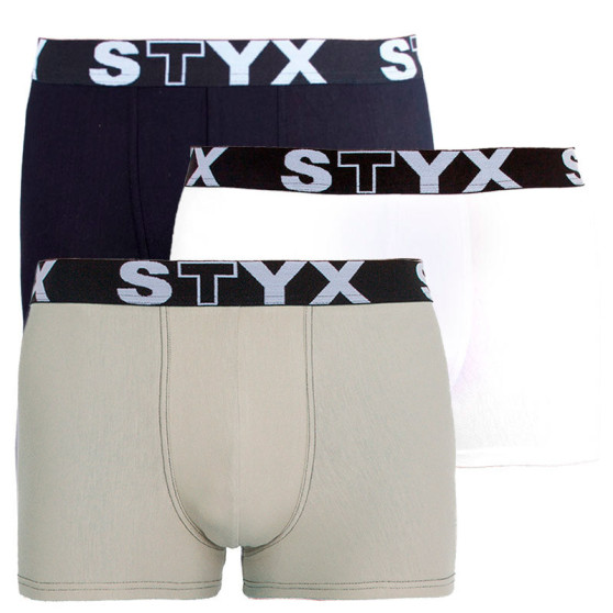 3PACK Boxers para hombre Styx goma deportiva multicolor (G960106162)