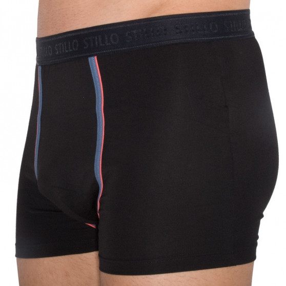 3PACK Boxers para hombre Stillo negro con raya gris (STP-0161616)