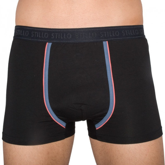 3PACK Boxers para hombre Stillo negro con raya gris (STP-0161616)