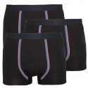 3PACK Boxers para hombre Stillo negro con raya gris (STP-0161616)