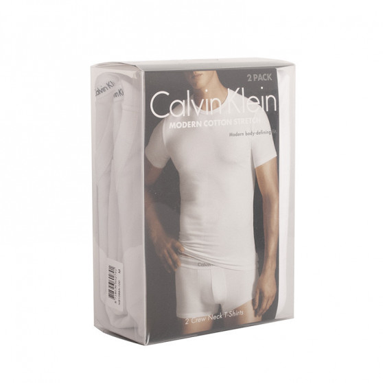 2PACK camiseta de hombre Calvin Klein blanca (NB1088A-100)