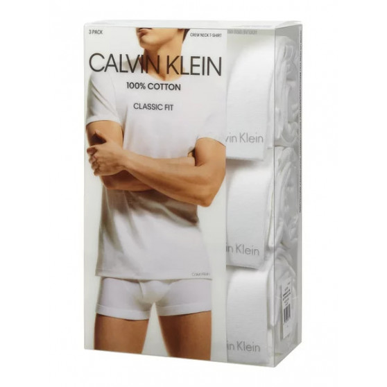 3PACK camiseta de hombre Calvin Klein blanca (NB4011E-100)