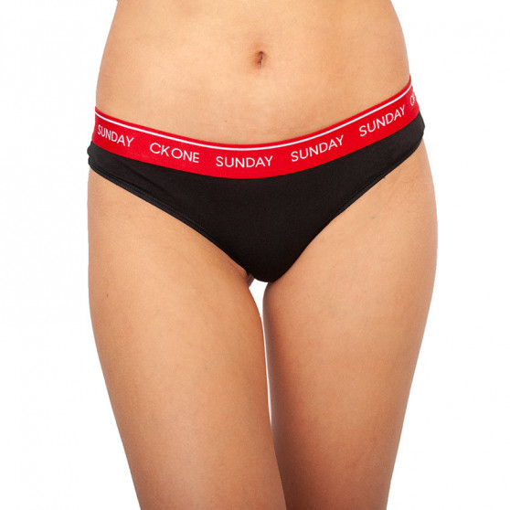 7PACK tanga de mujer Calvin Klein negro (QF5937E-9A2)