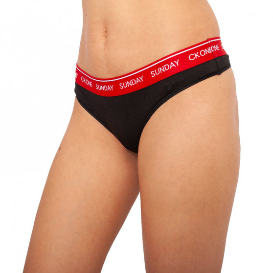 7PACK tanga de mujer Calvin Klein negro (QF5937E-9A2)