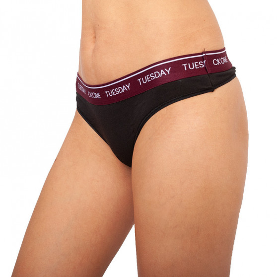 7PACK tanga de mujer Calvin Klein negro (QF5937E-9A2)