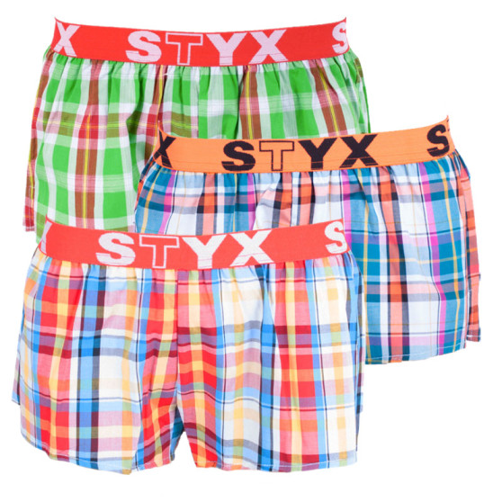 3PACK Calzones de mujer Styx deportivo elástico multicolor (T6212233)